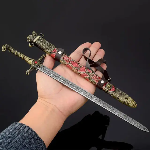 Conjunto de Espadas Medievais Vintage Oathkeeper com Chaveiro - Periféricos da Série GOT com Jaime Lannister e Brienne de Tarth, Modelo de 22 cm