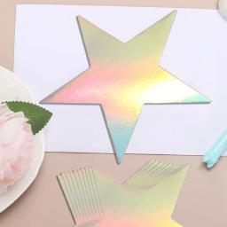 Iridescente estrelas confete recortes, duplo impresso papel estrela, Glitter estrelas decoração, Fontes do partido, 10pcs - Image 6