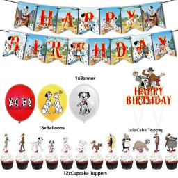 Cem e um dálmatas festa de aniversário decoração animal balão banner bolo crianças pano de fundo jardim de infância presente do chuveiro do bebê - Image 2