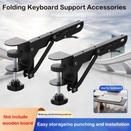 Suporte altura dobrável e ajustável para mesa, bandeja do teclado, acessórios prateleira do armazenamento, 2pcs - Image 2