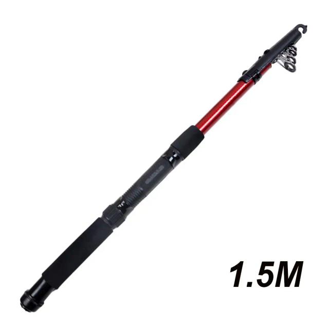 Cano de Pesca Telescópico Portátil em Fibra de Vidro, Ideal para Pesca Marinha e ao Ar Livre, Comprimento Ajustável de 1.5 a 3.0m, Ferramenta Resistente e Durável