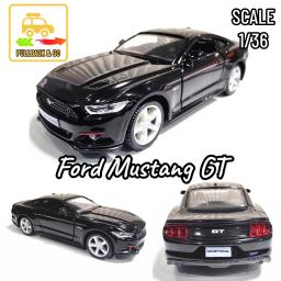 Modelo de carro Metal Diecast para crianças, veículo de coleta em miniatura escala Ford Mustang escala 1:36, brinquedo passatempo para menino, presente de Natal - Image 3