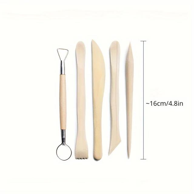 Conjunto Profissional de Escultura em Argila: Ferramentas DIY para Escultura em Cera e Cerâmica com Faca de Precisão e Escova Especializada