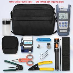 FTTH Fibra Óptica Tool Kit AUA-6S Fibra Cutelo com Fibra Óptica Power Meter e 10mW Visual Fault Locator - Image 6