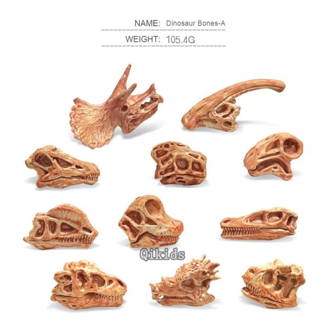 Coleção de Brinquedos de Dinossauros em Plástico: Modelo de Esqueleto de Fóssil para Ensino e Decoração Artesanal