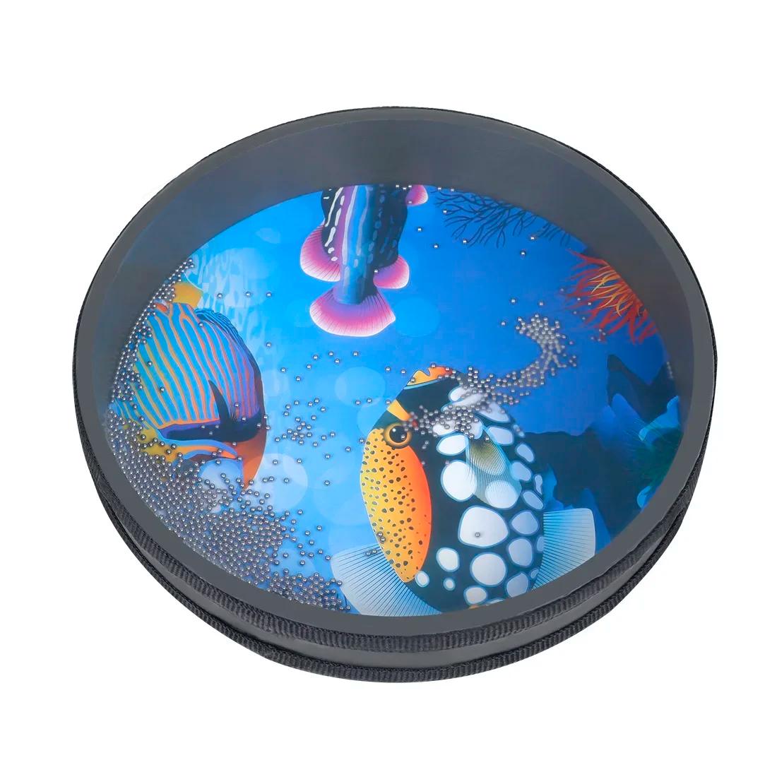 Orff-Tamborim De Mão De Madeira Para Crianças, Percussão Azul, Handheld, Instrumento Musical, KTV Party Toys, 10" - Image 1