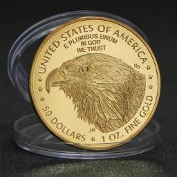 Coleção Americana de Moedas de Ouro Fino, EUA Liberty Eagle, 50 Dólares, Colecionáveis, Decoração, Fundação God We, Presentes de Natal, 2021, 2022 - Image 3