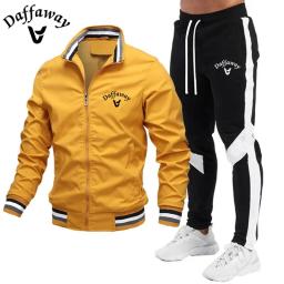 Conjuntos de treino Daffaway masculino, roupas esportivas, jaqueta e moletom, roupas de marca, suéter masculino, outono, 2 peças, 2022 - Image 4