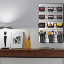6 conjuntos de acessórios de suporte de copo pegboard para sala de artesanato cestas de gancho organizador de fita ferramenta de parafuso - Image 6