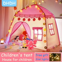 Tenda infantil interior jogos ao ar livre jardim tipi princesa castelo dobrável cubby brinquedos tendas enfant quarto casa teepee playhouse - Image 1