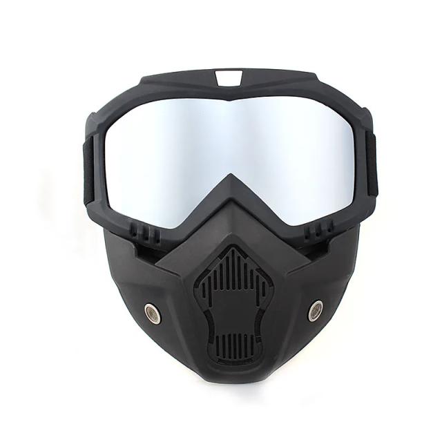 Capacete de Bicicleta e Airsoft com Máscara Antembaçante, Filtro de Boca e Óculos de Segurança para Paintball