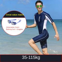 Fato de banho masculino de peça única, tamanho grande, calça de mergulho de manga comprida, roupa de mergulho de secagem rápida - Image 4