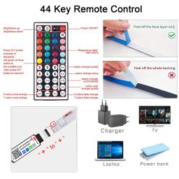 10m 20m luzes de tira led com 44 teclas controle remoto rgb fita led parede sala para casa quarto festa decoração tv backlight - Image 3