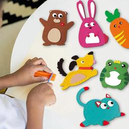 Kits de costura infantis para iniciantes, 6 atividades fáceis, bonecas de pelúcia, artes e ofícios, atividades de feltro, arte e artesanato iniciantes - Image 6
