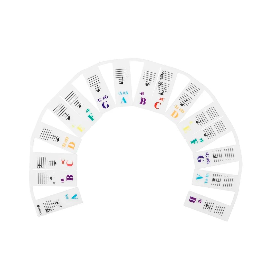 Branco Silicone Piano Teclado Etiqueta, Peças de Instrumentos Musicais, Nota Etiqueta, 88 Key, Acessórios - Image 1