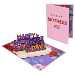 Feliz Dia das Mães 3D Pop Up Cartão, Cartão Presente Criativo, Fontes do partido - Image 5