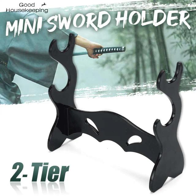 Suporte de Montagem para Mini Espadas Samurai Katana - Expositor de Parede e Desktop com Base para Armazenamento e Exibição