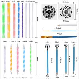 Mandala Dotting Tools Set, Pintura Stencil, Artes Suprimentos, Kits de Ferramentas, Incluindo Modelos de Estêncil, Mini Cavalete, 45 Pcs - Image 3