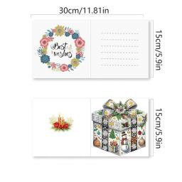 RUOPOTY-Pintura Diamante Cartões De Natal, Diamante Bordado DIY, Presente De Natal, Festa De Saudação Com Conjunto De Cartão Envelope, 12Pcs - Image 3