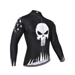 Verão 2022 vermelho preto crânio masculino de manga comprida terno equipe jérsei respirável mountain bike racing ciclismo jérsei - Image 3