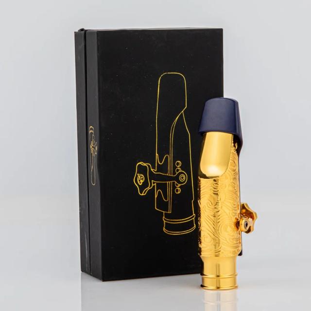 Boquilha de Saxofone Metal com Revestimento de Ouro - Acessórios Profissionais para Tenor, Soprano e Alto de Alta Qualidade