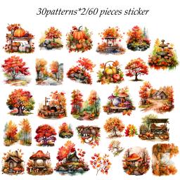 Autumn Forest Junk Journal Set, Perfeito para o jornal, Artesanato, Suprimentos de Scrapbooking, 12 papéis, 60 adesivos, 72 pcs - Image 3