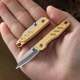 Mini chaveiro utilitário dobrável de latão, canivete pequeno para homens, abridor de envelope, ao ar livre, minúsculo, pacote - Image 3