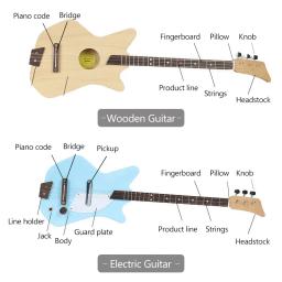 3 Cordas Montado Madeira Guitarra Elétrica Acústica Crianças Pickup Mini Viagem Música Cordas Instrumento Violao Para Crianças Iniciante - Image 3