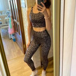 Terno de ioga leopardo para mulheres, roupa de treino fitness, ginásio, roupas esportivas, roupas esportivas secas, roupas brancas, roxo, 2021 - Image 6