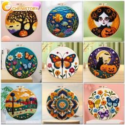 Chenistory-kit de feltro de lã com moldura, ferramenta para a pintura, diy, diy, diy, mandala, flor, borboleta - Image 1