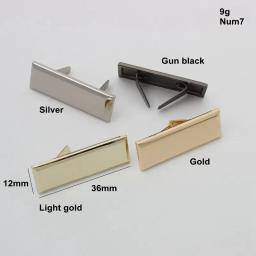 10-50 peças, laser gravar sua marca na etiqueta, costura artesanato retângulo metal bolsa etiquetas, sacos de costura arco-íris etiquetas de metal - Image 5