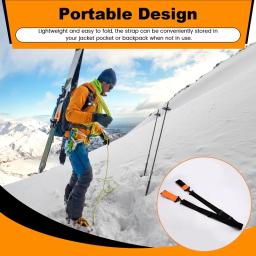 Correias ajustáveis para snowboard e pólo de esqui, alças portáteis para snowboard, acessórios de esqui de nylon duráveis para homens e mulheres. - Image 2
