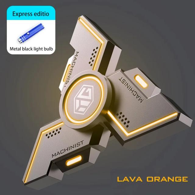 Brinquedo Fidget Spinner Liga de Metal Luminoso Alívio do Estresse Preto 1 Unidade
