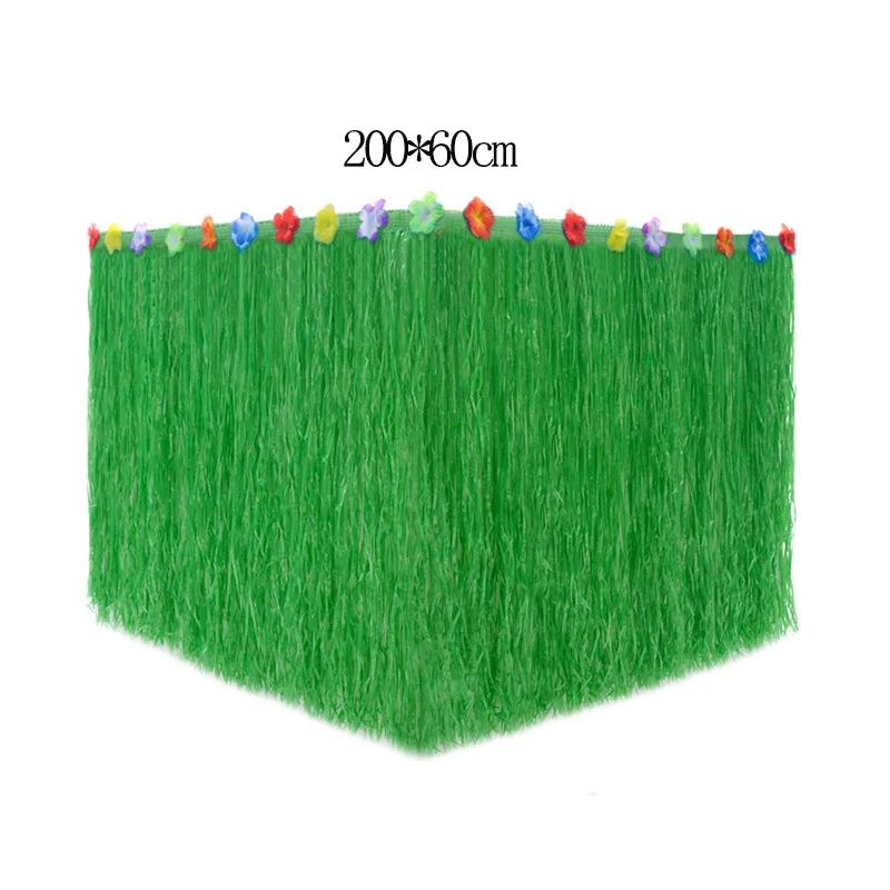 Saia De Mesa De Cor De Palha Tropical, Decorações De Festa Havaianas, Decoração De Casamento De Aniversário, Festa Temática De Verão, Suprimentos De Piquenique Em Casa - Image 1