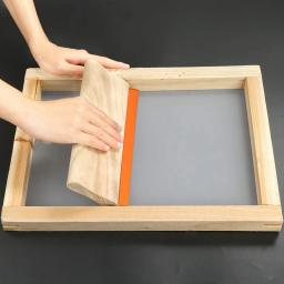 Serigrafia Starter Kit, Tela De Seda De Madeira, Quadro com 110 Malha Branca, Rodos, 10x14" - Image 4