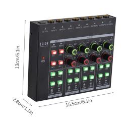 Misturador de áudio estéreo portátil, amplificador de auscultadores, botão ajustável de volume leve para guitarra, TV, celular, Record Studio, 4 canais - Image 6