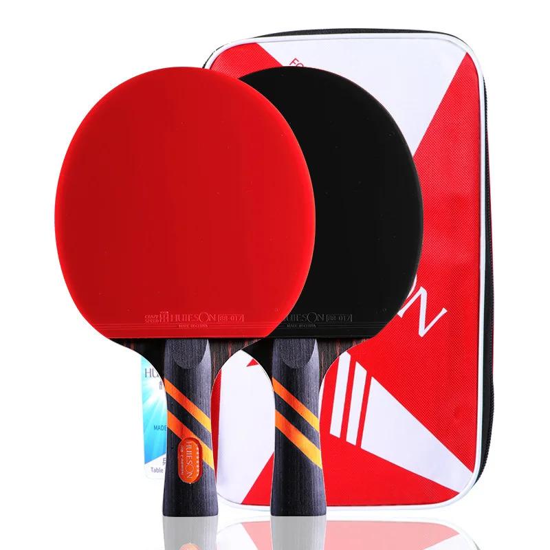 Huieson nova superfície de nogueira 8 estrelas 5plywood + 2 remo de ping pong de carbono interno 2 pçs/set poderosa raquete de tênis de mesa para adultos - Image 1