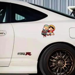 Luffy zoro desenhos animados adesivos criativos, carro, motocicleta, impermeável, reflexivo, bonito, moda, decoração de anime, 1 pc - Image 5