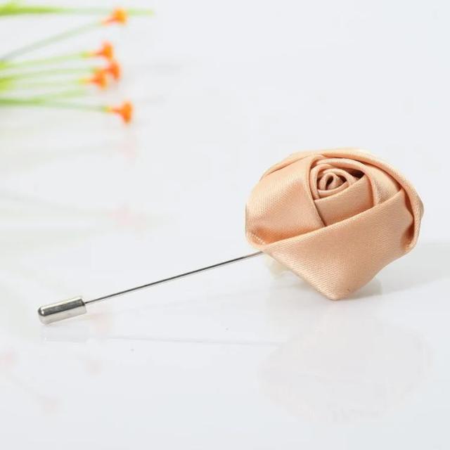 Broche Buttonhole para Homens: Elegantes Acessórios de Casamento com Corsage e Fita de Rosas