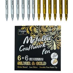 Impermeável permanente pintura marcador, canetas de metal DIY, artesanato resina molde caneta, arte pintura suprimentos, prata ouro branco, 1.5mm, 2 pcs, 6 pcs, 8pcs - Image 2