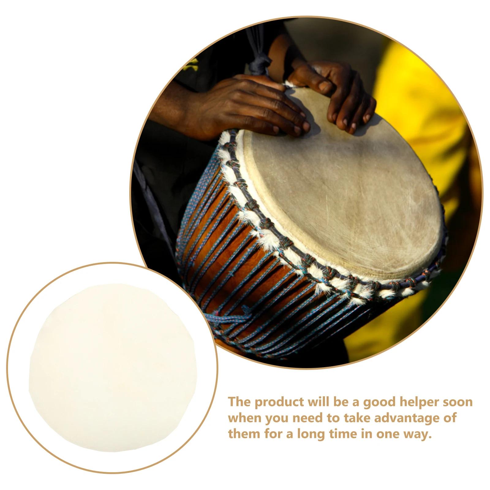 Tambor africano pele tambor capa substituição tambores africanos superfície pele de cabra tambor instrumento percussão acessórios - Image 1