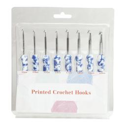 Kit de agulhas de crochê, ganchos de crochê, tricô ergonômico, porcelana azul e branca, costura, novo, 8 pcs, 2.5-6.0mm - Image 5