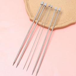 2 Pçs/set Aço Inoxidável Reta Tecer Camisola Crochet Hooks Agulhas de Tricô DIY Ferramentas Acessórios De Metal Crochê Tricô - Image 2