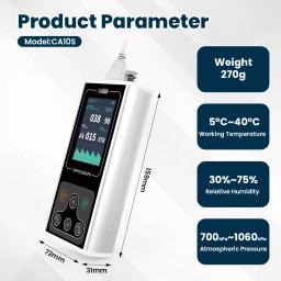 CONTEC CA10S Capnógrafo portátil adota Sidestream ETCO2 SPO2 PR Monitor de sinais vitais ETCO2 SPO2 Sensor Monitor de paciente portátil - Image 5