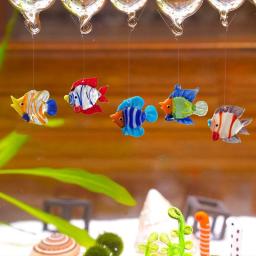 Vidro Kawaii para Aquário, Mini Estatueta De Peixe, Ornamento Marinho Flutuante, Acessórios De Aquário, Peixe Do Oceano - Image 3