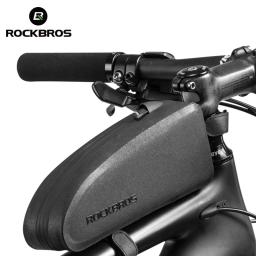 Rockbros saco de bicicleta à prova d' água ciclismo top tubo frontal saco quadro grande capacidade mtb estrada pannier bicicleta acessórios da bicicleta preta - Image 1