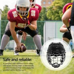 CE Hockey Helmets Combo com gaiola para adulto, Escudo facial, Respirável, Protetor, Equipamento resistente para gelo - Image 4