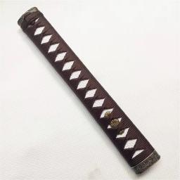 26cm marrom tsuka lidar com menuki fuchi kashira acessórios japonês samurai katana espada diy peças acessório - Image 6