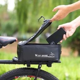 Oeste Biking-Saco do assento traseiro de bicicleta com capa de chuva, grande capacidade, reflexivo, impermeável, bicicletário, MTB, Road Bike Acessório, 4L - Image 6