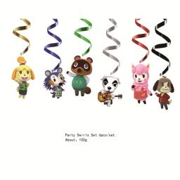 Descartável Disney Animal Crossing Party Supplies, Tema Presente, Copos, Guardanapos, Pull Flag, Bolo Set, Presentes - Image 6
